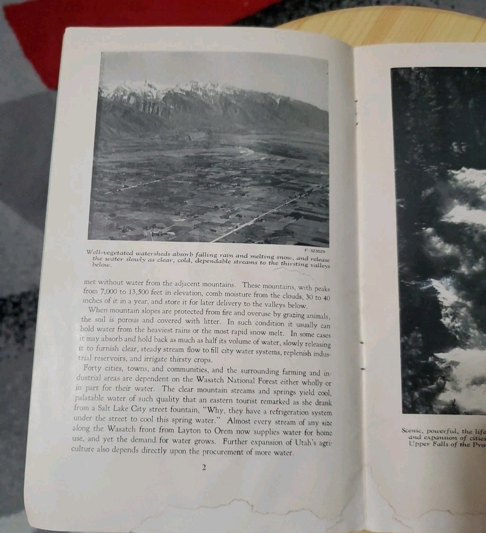 Vtg Wasatch National Forest Utah Brochure 1952 USDA Service Travel Souvenir