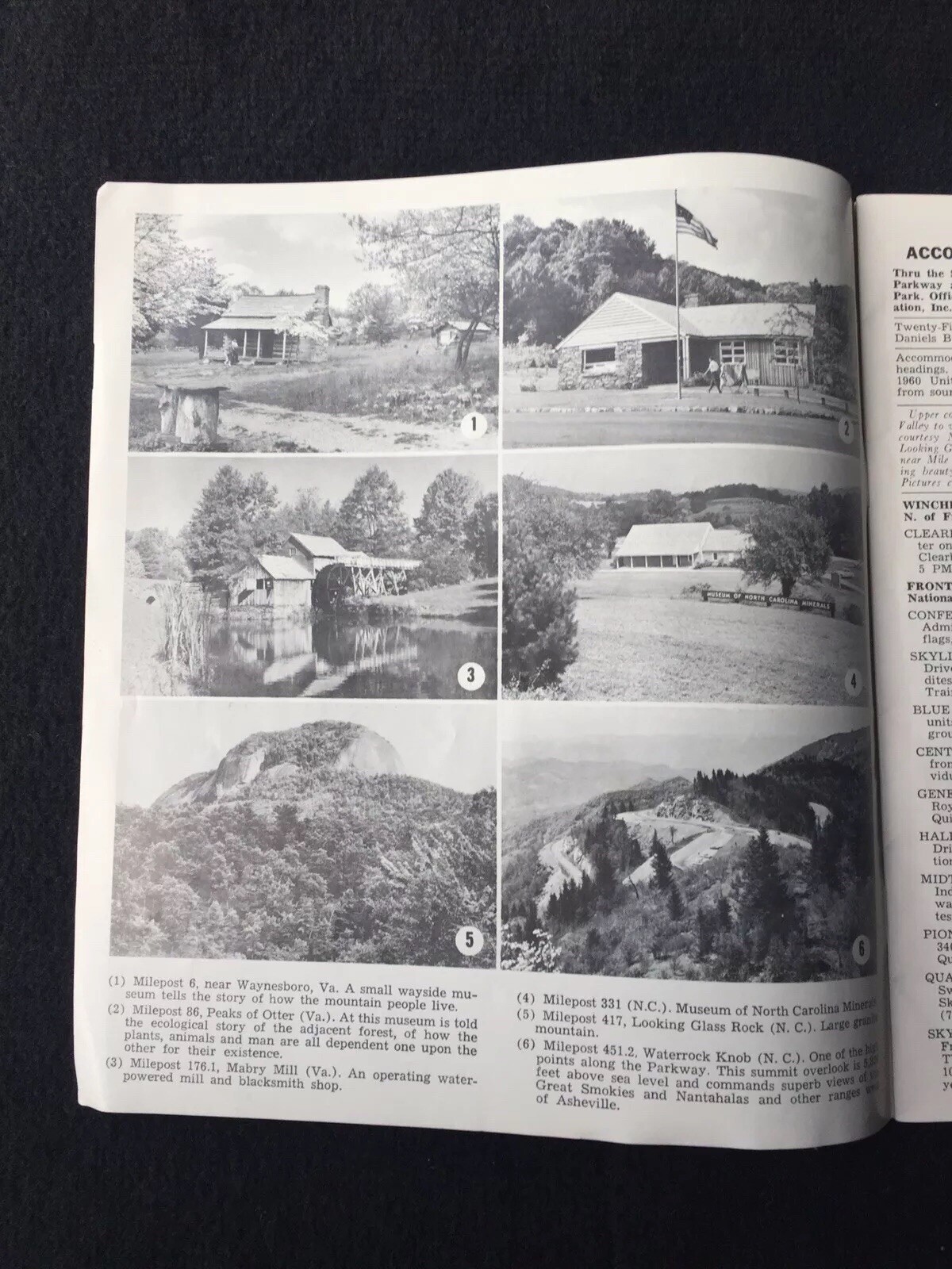 1970 Blue Ridge Parkway VA NC Travel Brochure Map Vintage 28pg Accommodations