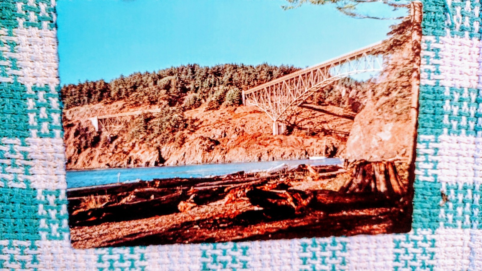 BEAUTIFUL POST CARD DECEPTION PASS BRIDGE WHIDBEY ISLAND WASHINGTON.
