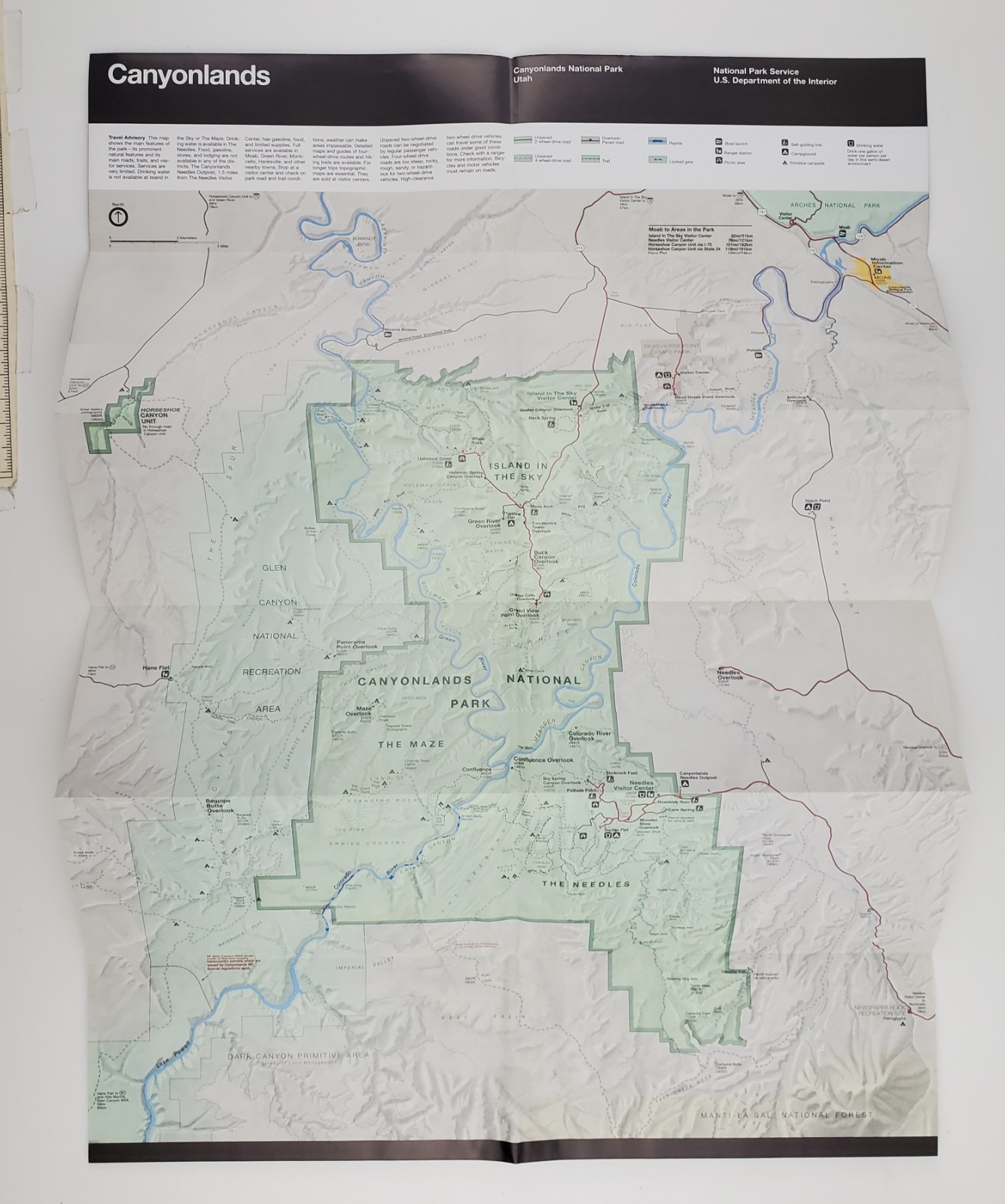 2001 Utah UT Canyonlands National Park Service NPS Vintage Map Guide Brochure