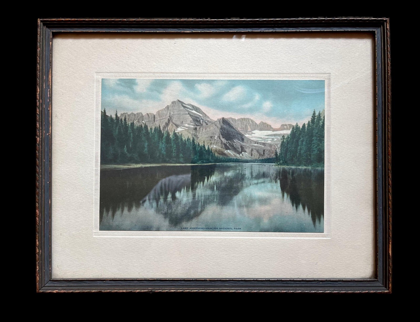 RARE Antique Vintage Glacier National Park PRINT Lake Josephine