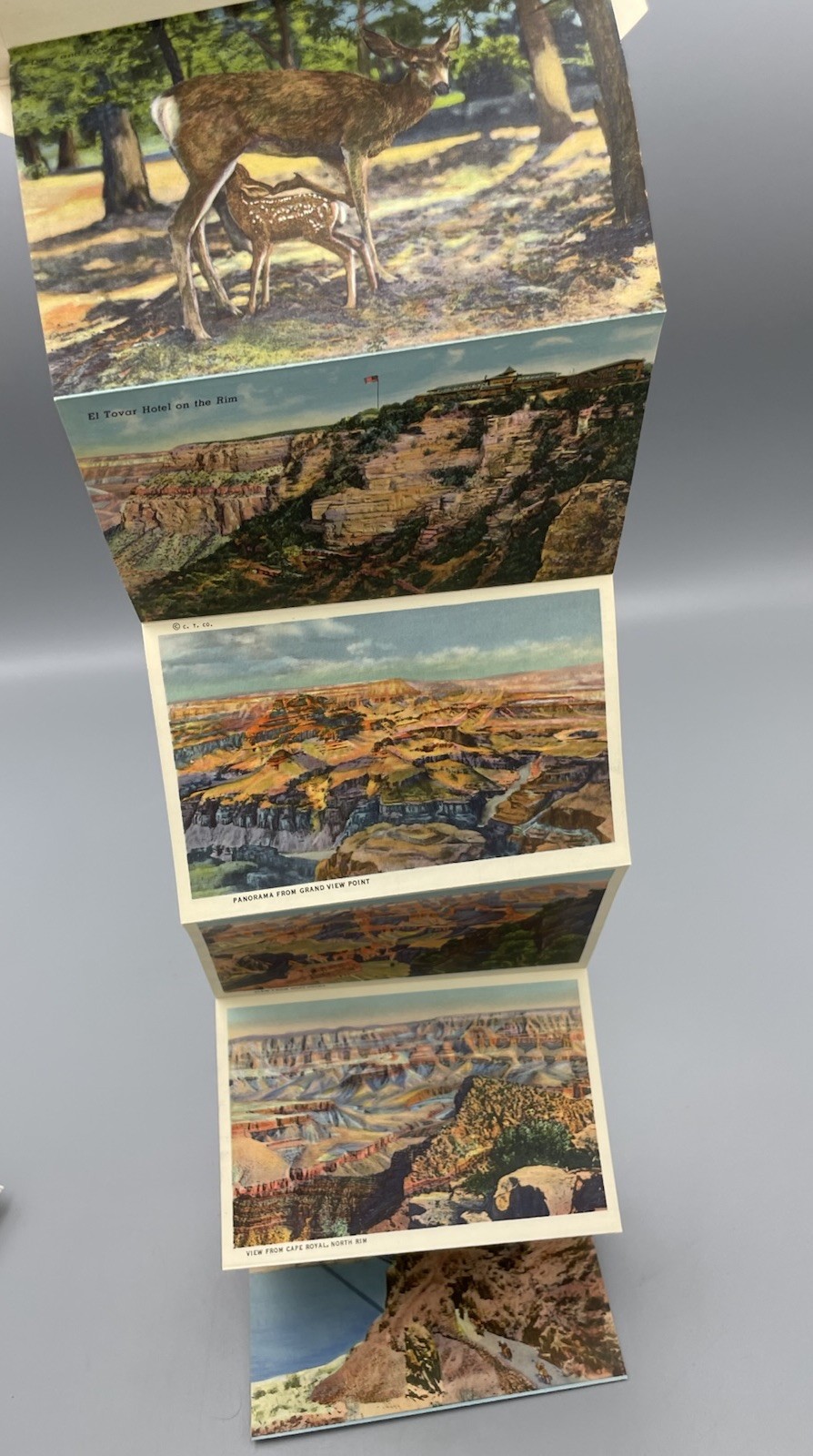 Grand Canyon National Park C. T. Colortone Linen Postcard Booklet, Circa 1939