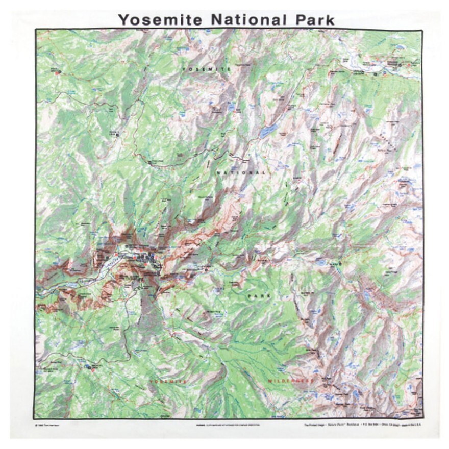 Yosemite National Park Bandanna 2-Pack Bundle California Map Nature Facts