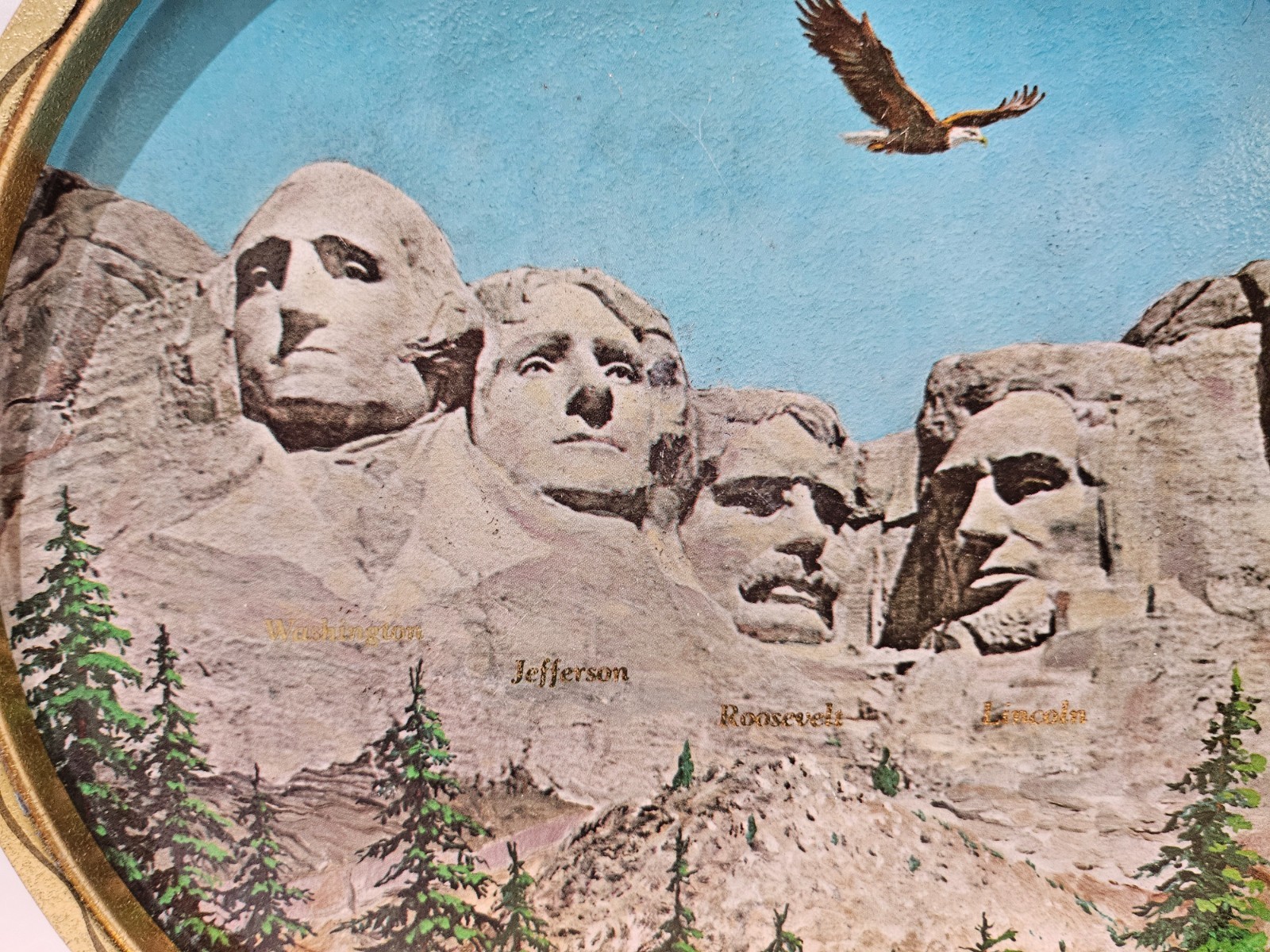 Vintage, Mount Rushmore, James L. Artig, Collector/Souvenir Metal Serving Tray