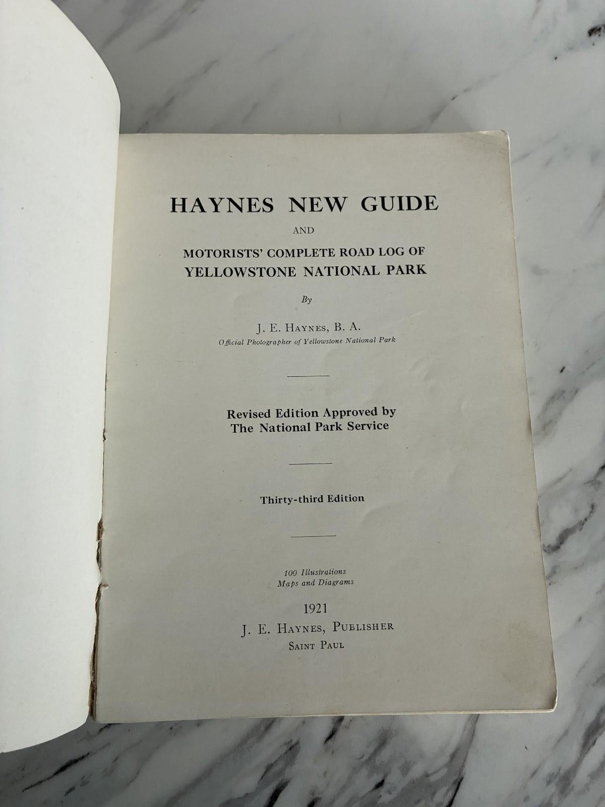 Vintage 1921 Haynes Guide Yellowstone National Park Handbook Book With Map 160pg