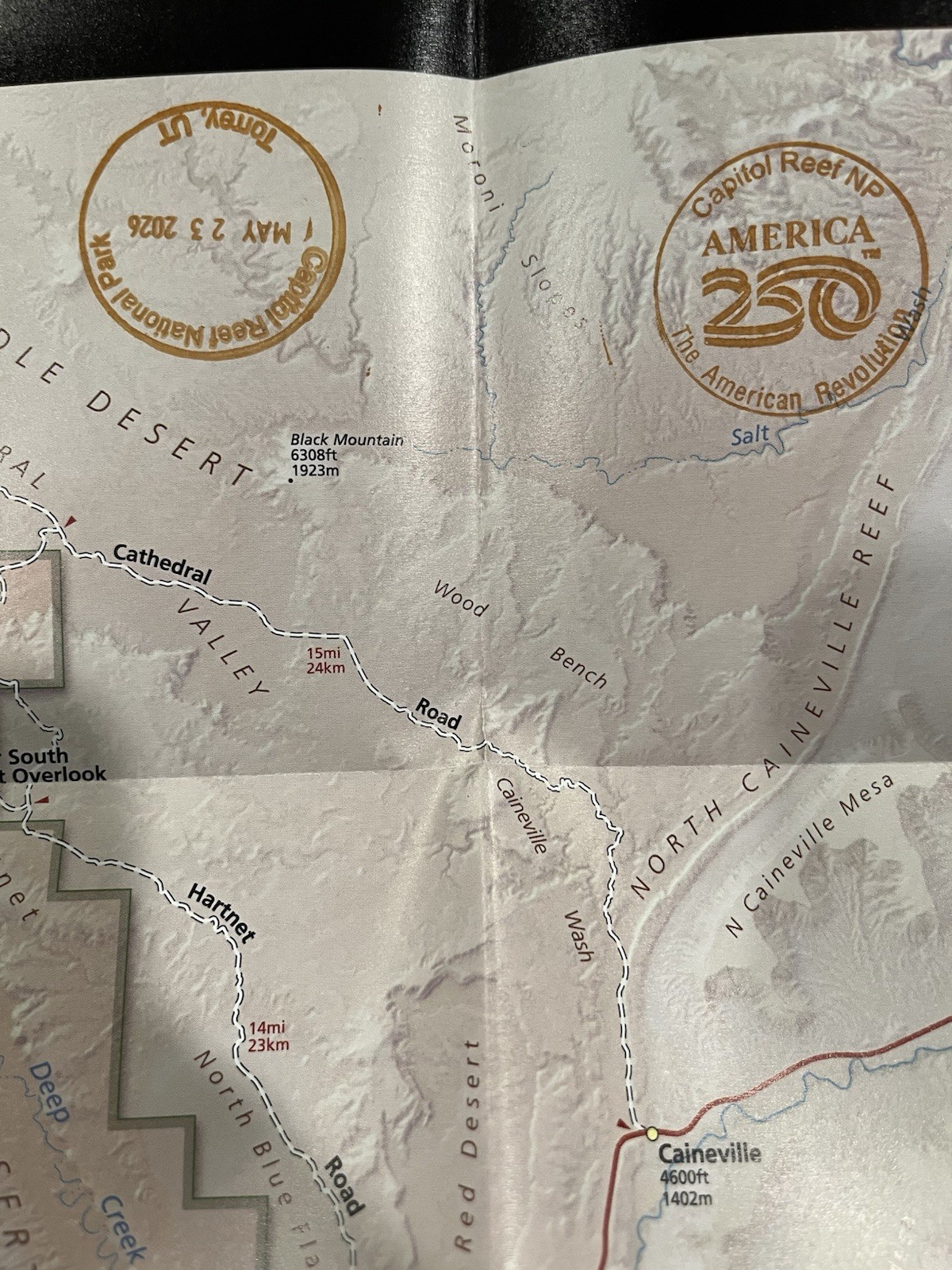 Official Capitol Reef National Park Map | Utah | Rare America 250 Stamp