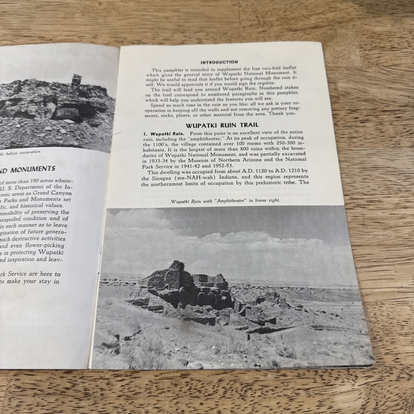 1961 Arizona Wupatki Ruins National Monument Vintage Vacation Guide Booklet