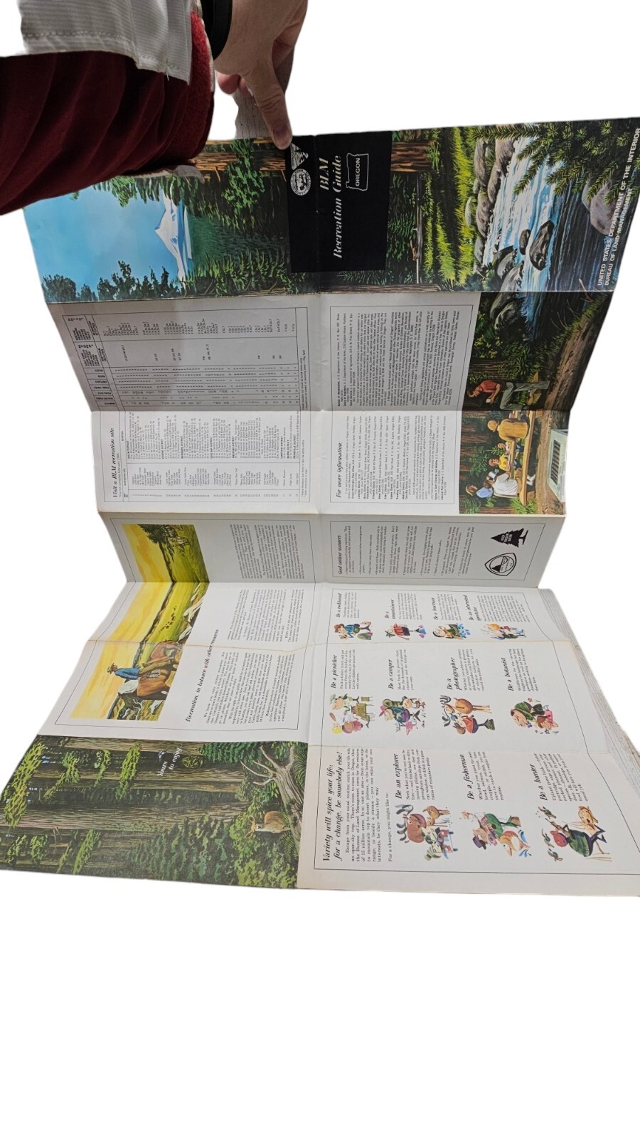 BLM Oregon Recreation Guide Map 1967 Hunting Camping Brochure Land Management