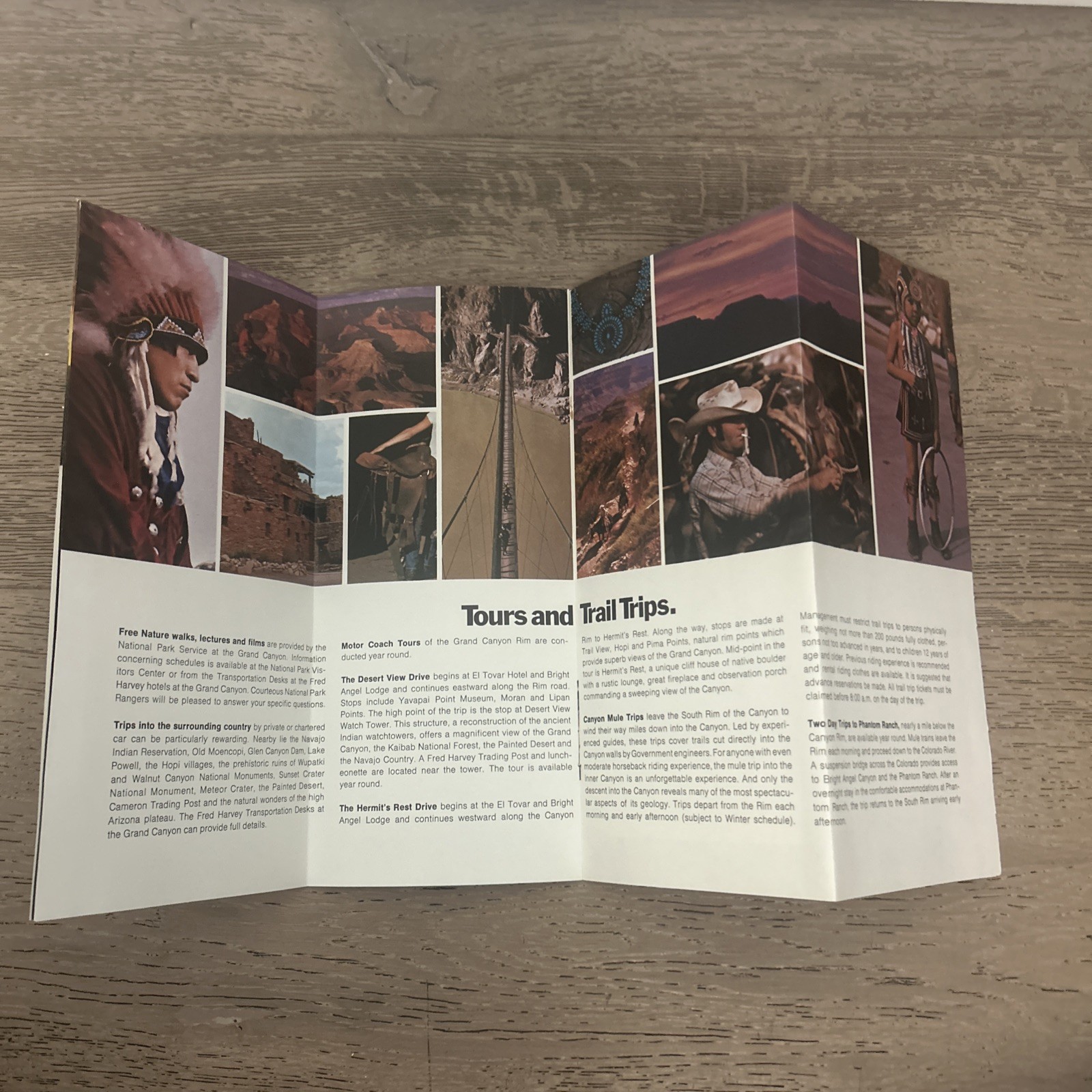 Grand Canyon NATIONAL PARK, Travel Brochure 1970s Amfac Pamphlet