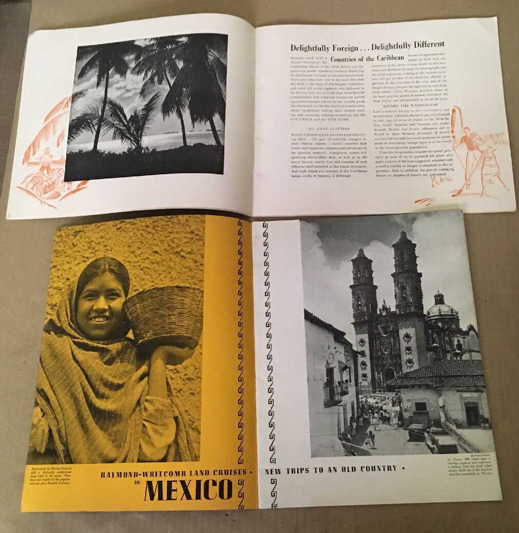 Travel Guide Lot -5- 1940 Alaska 1939 Washington 1938 Mexico 1937-38 West Indies