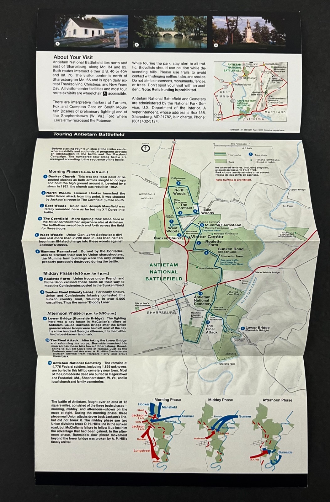 2002 Antietam National Battlefield Maryland NPS Guide Vintage Travel Brochure