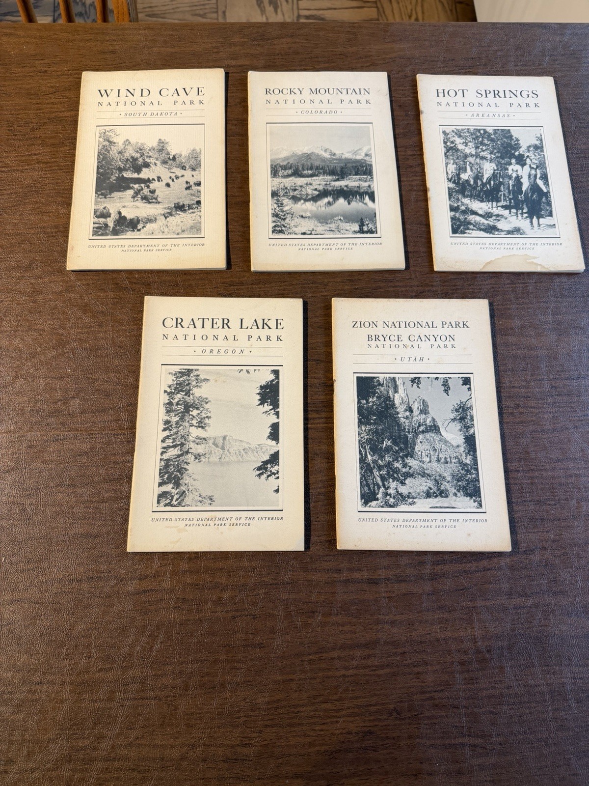 1934 Brochures Zion / Hot Springs / Wind Cave / Rocky Mountain / Crater Lake 5