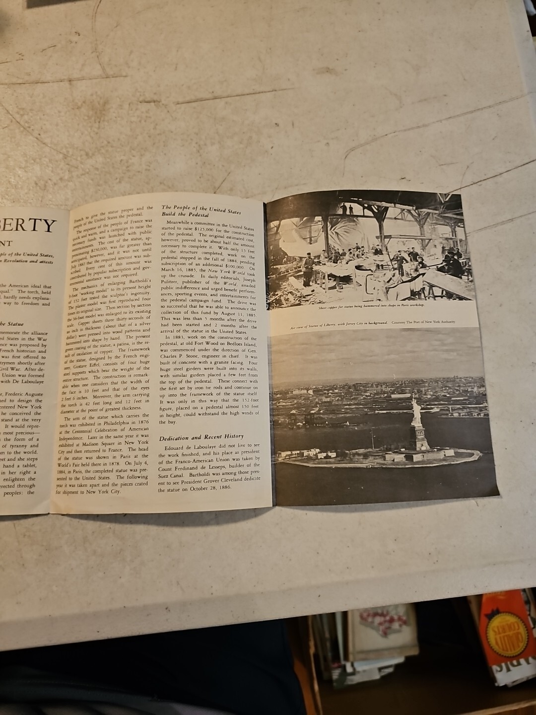 Vintage 1956 Statue of Liberty Pamphlet Brochure with Map National Monument