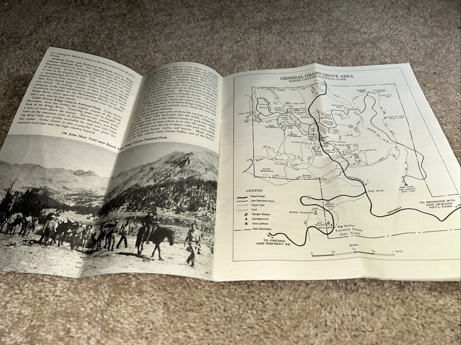 2 Vintage SEQUOIA NATIONAL PARK Brochures US Dept of Interior 1954 & 1957