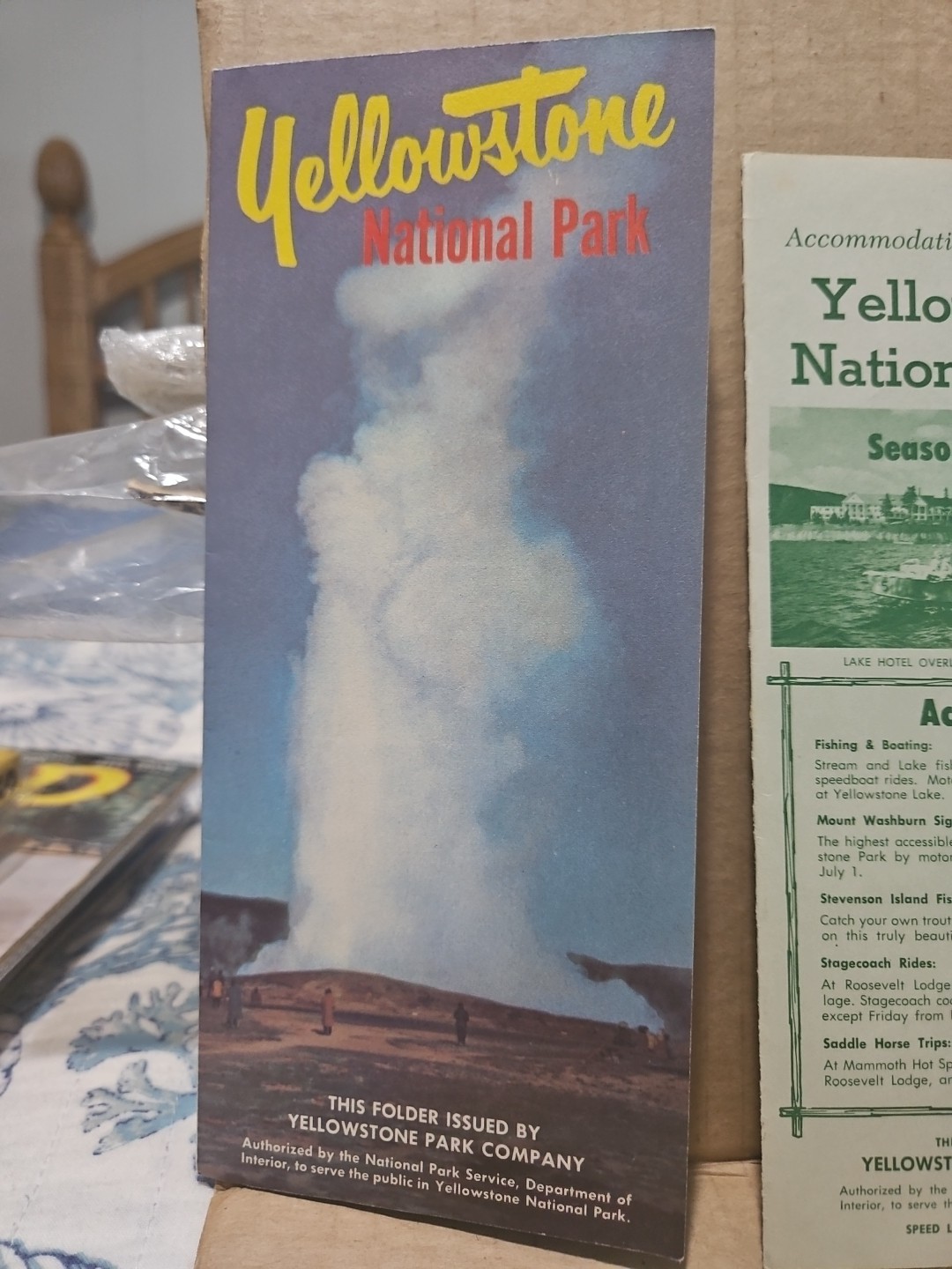 Lot Of 3 Vintage Yellowstone Brochures Folders Guides Late 50s Early 60s