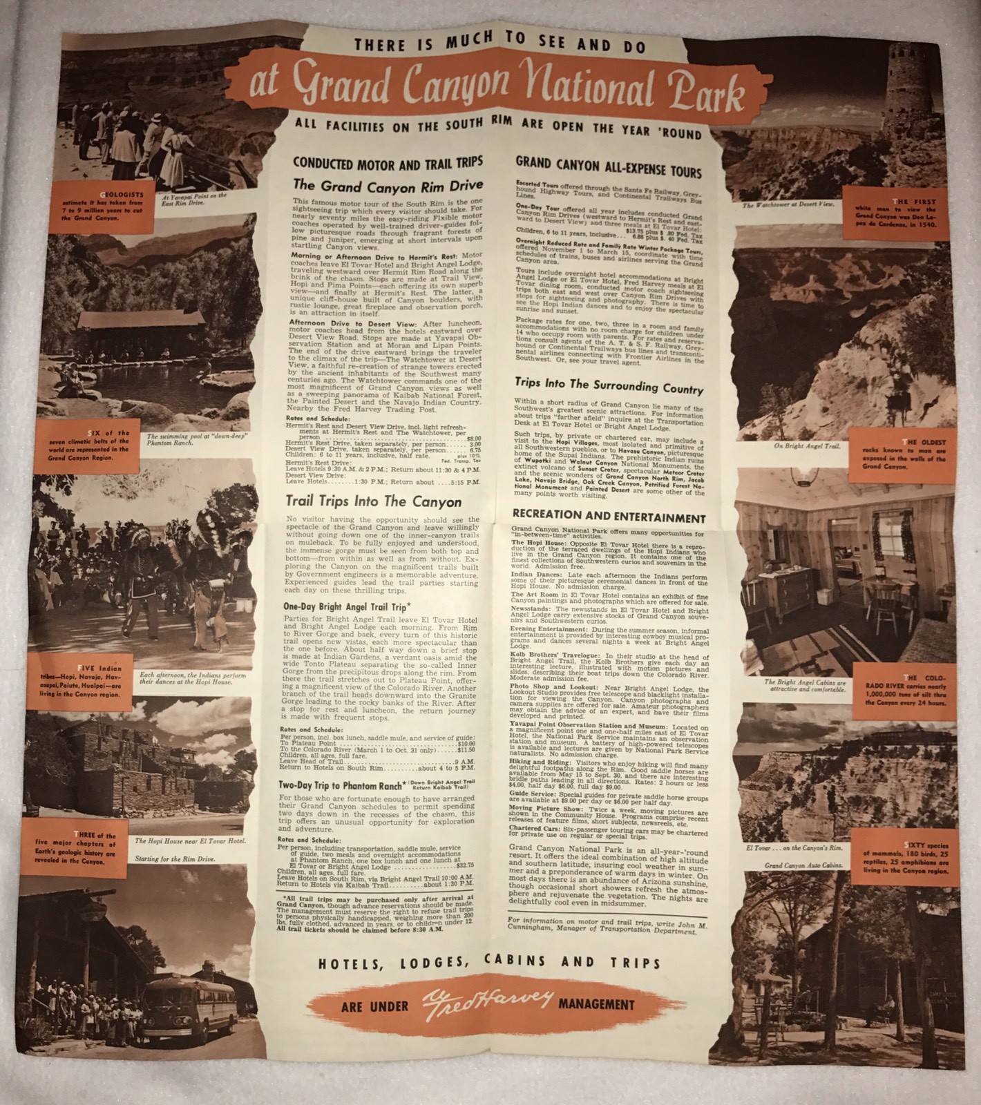 =Grand Canyon National Park 1956 Map Brochure Arizona’s All Year Vacation Land