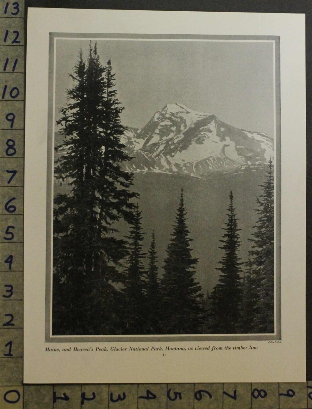 1927 HEAVEN PEAK GLACIER NATIONAL PARK MAINE KABEL INSERT PHOTO PRINT 30081