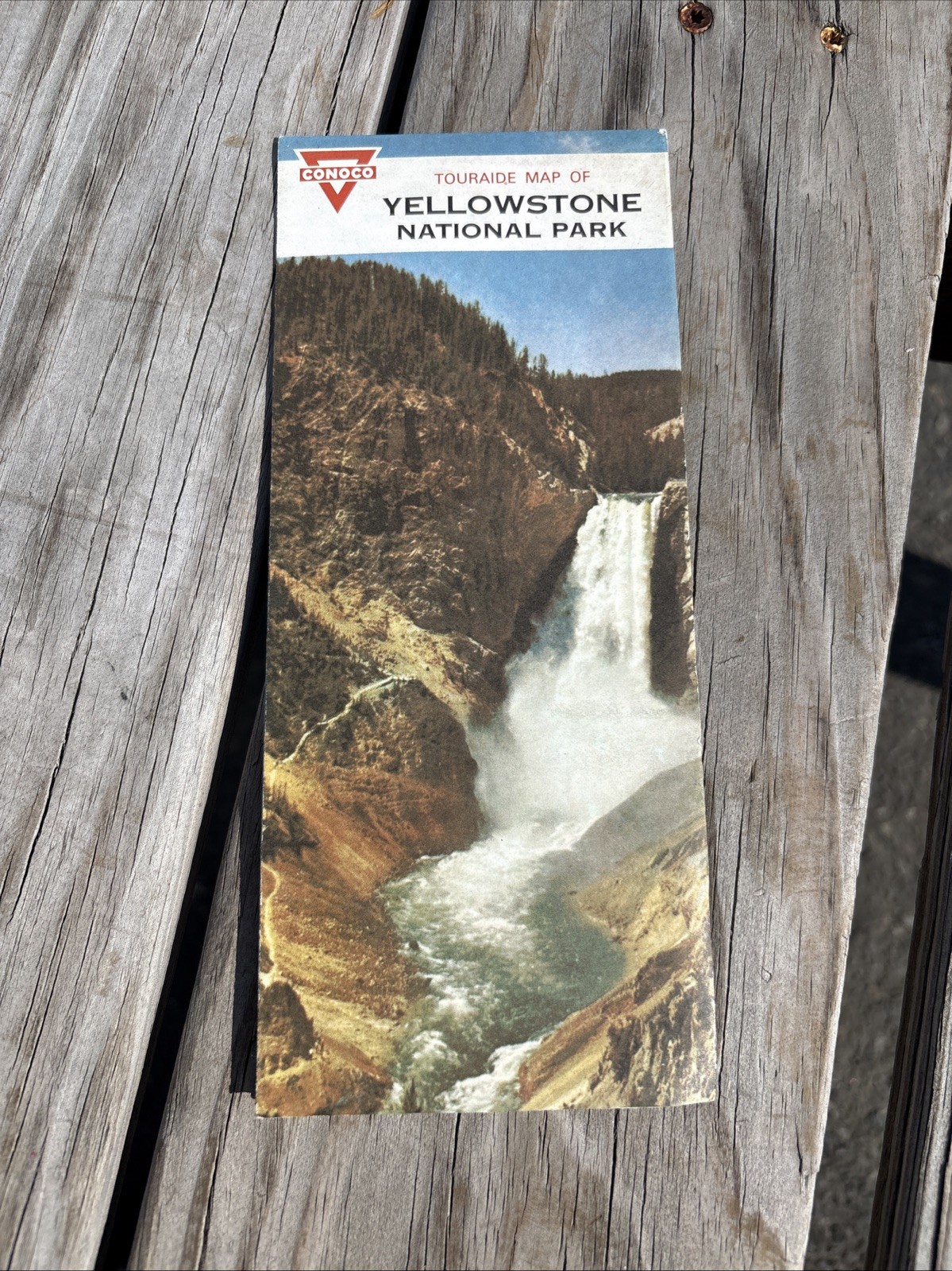 1966 Edition Tourist Map of Yellowstone National Park Conoco Road Map