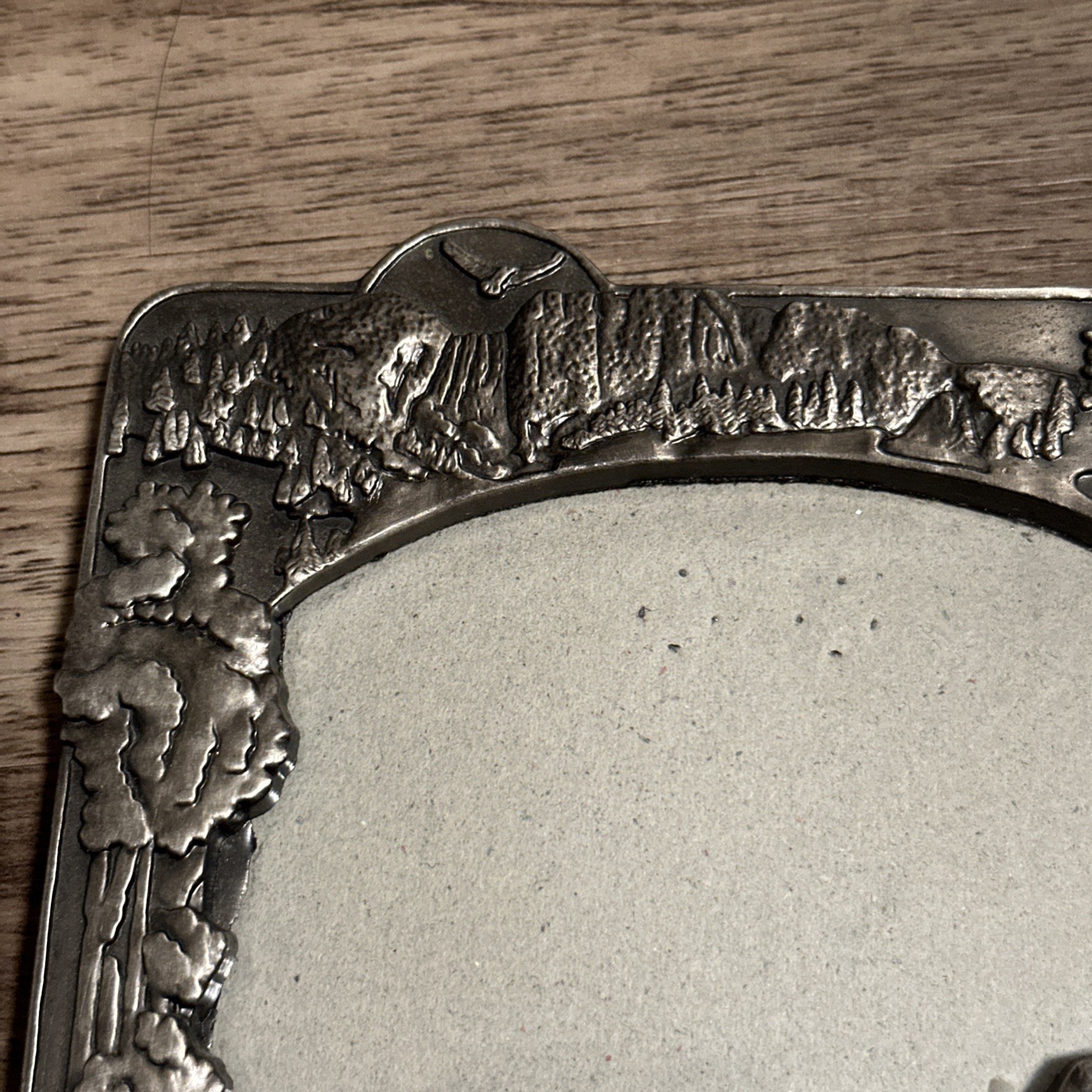 Yellowstone National Park Bison Eagle Bear Pewter Picture Frame