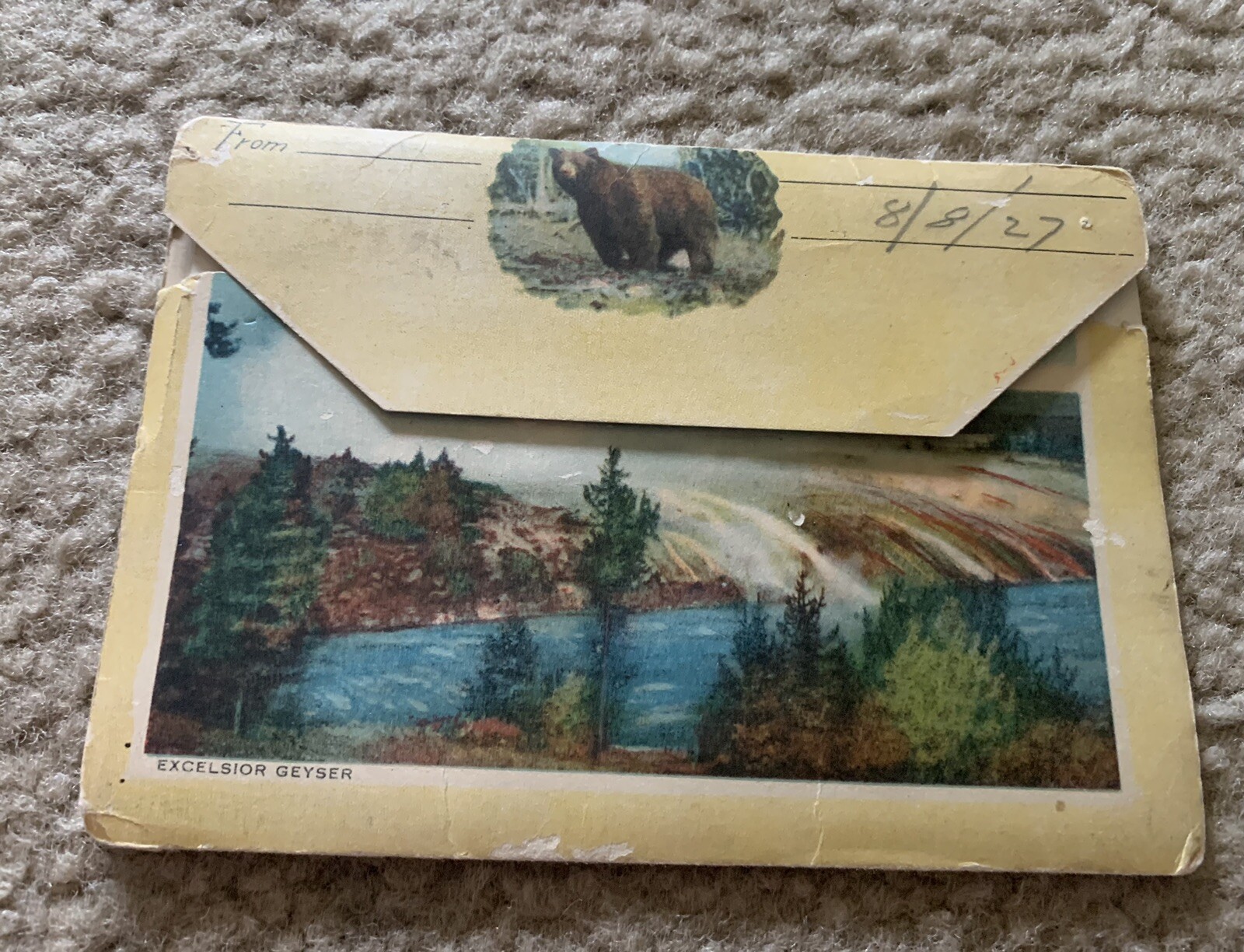 1920s 1927 GEYSERLAND YELLOWSTONE NATIONAL PARK souvenir Pack Picture Cards Vtg