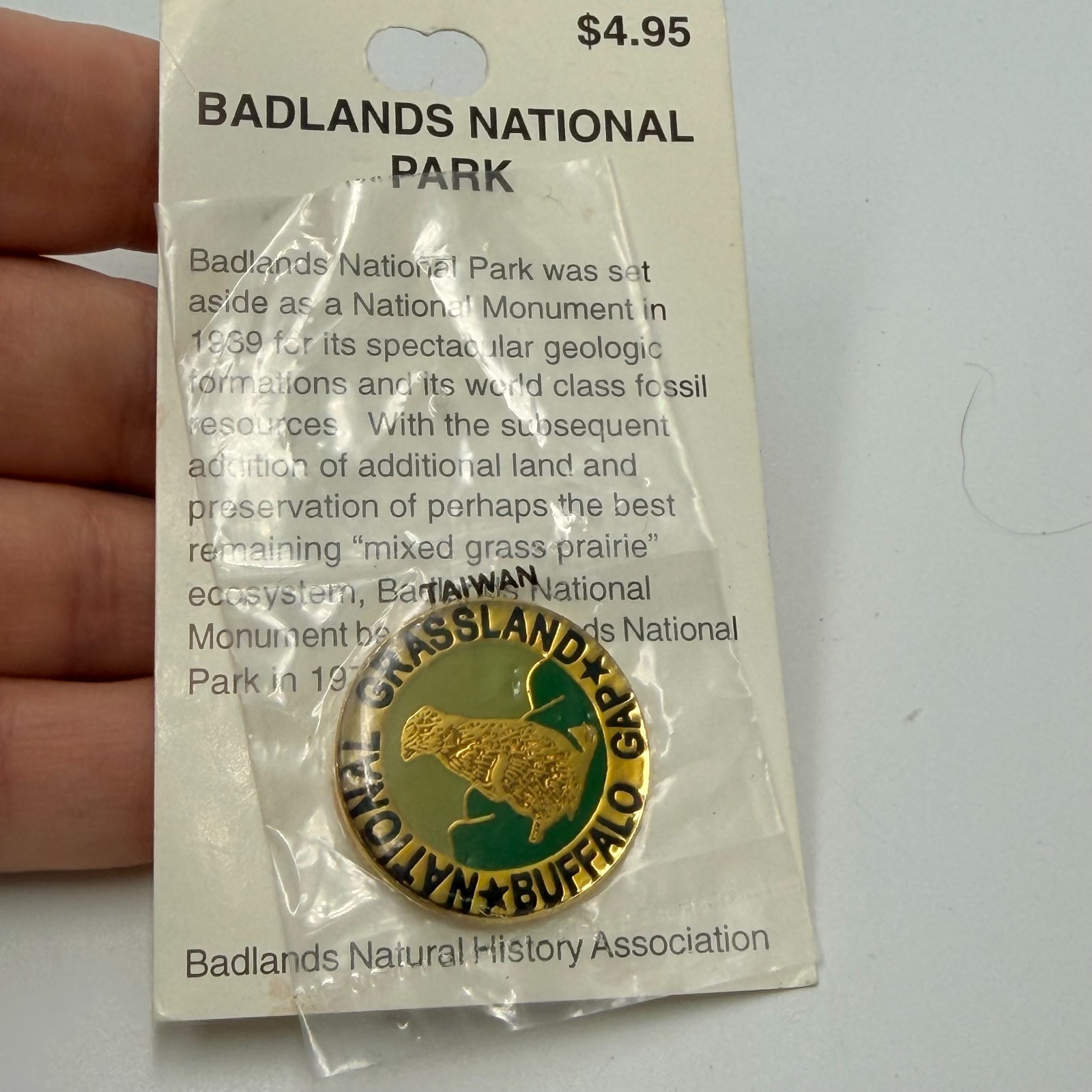 Buffalo Gap National Grassland South Dakota Lapel Pin Prairie Dog Badlands