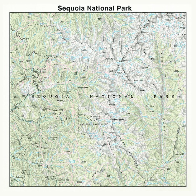 California National Park Bandanna 2-Pack Bundle Sequoia Kings Canyon Map Nature