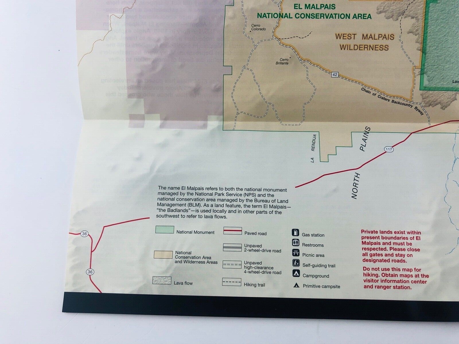 El Malpais National Monument Conservation Area New Mexico NM Guide Brochure Map