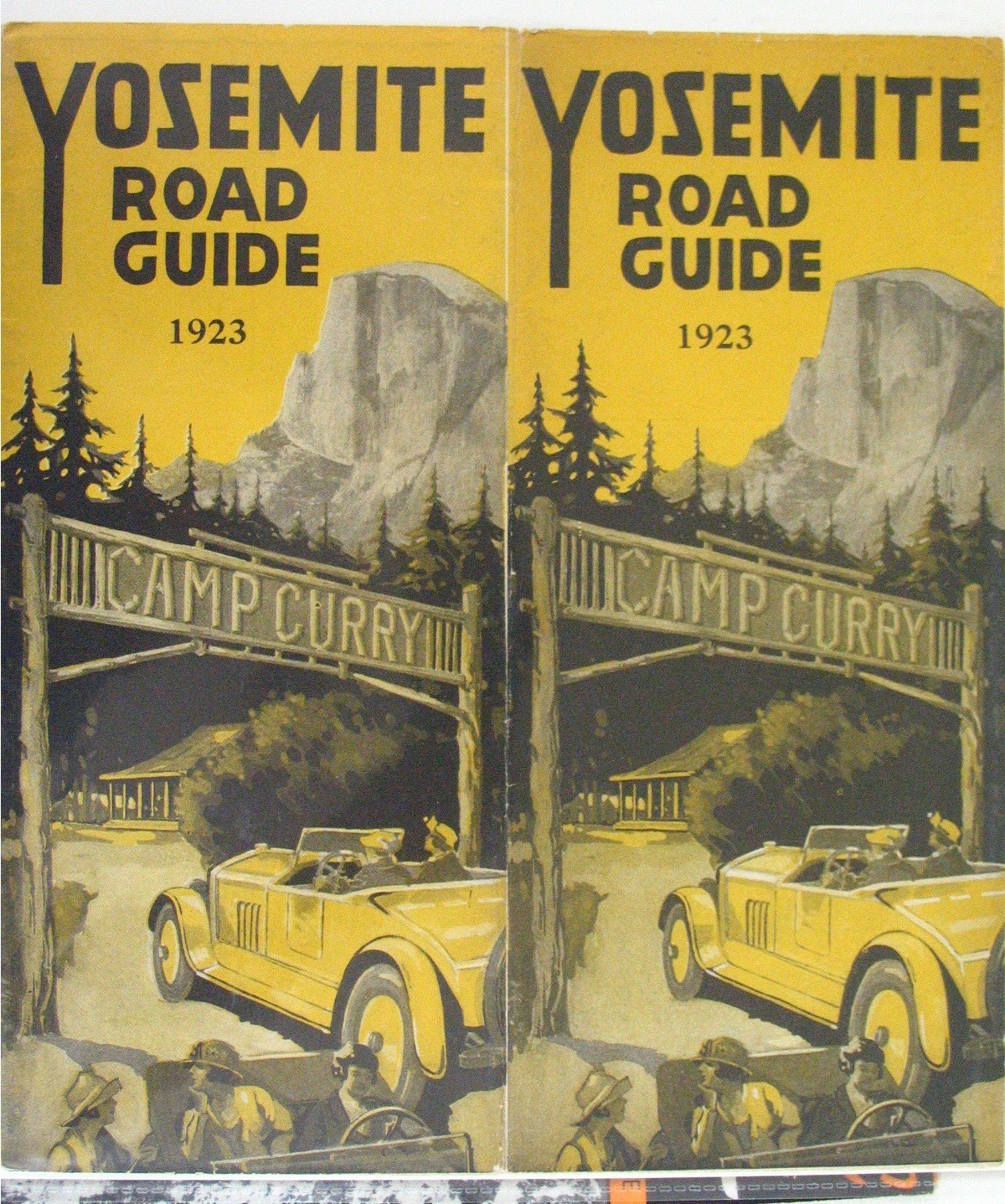1923 YOSEMITE ROAD GUIDE CAMP CURRY Map & June Lodge Resort Brochure