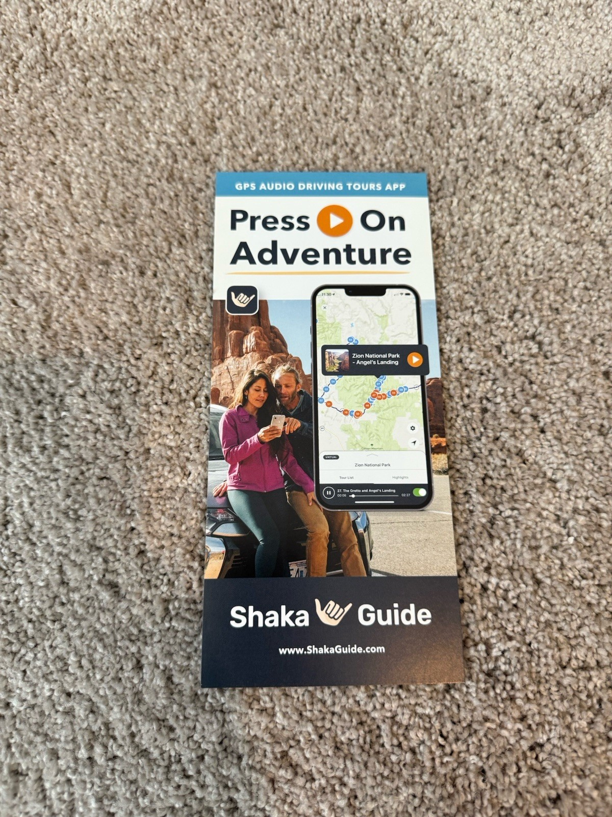 Press On Adventure Tour GPS Audio Your Utah Phamlet Flyer Brochure Map