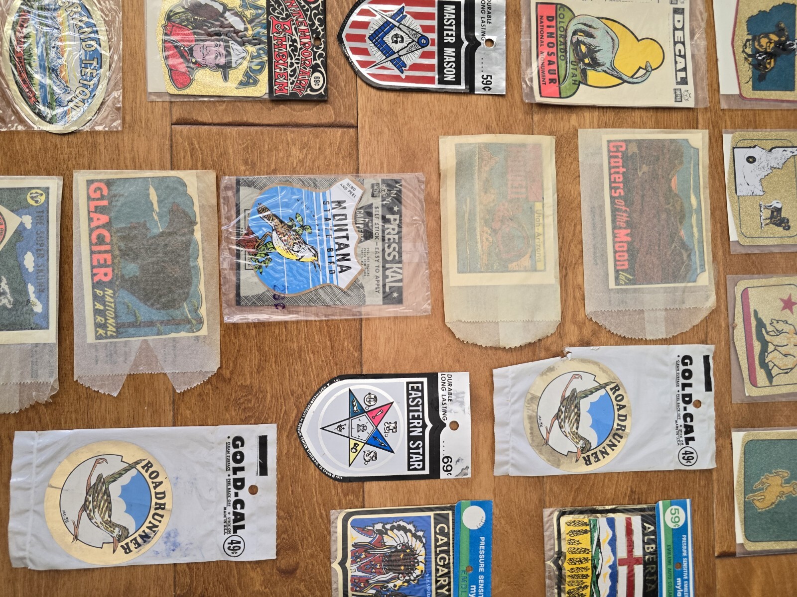 Vintage ( 24 ) National Park Travel Decals Wyoming, Montana, Yellowstone & More
