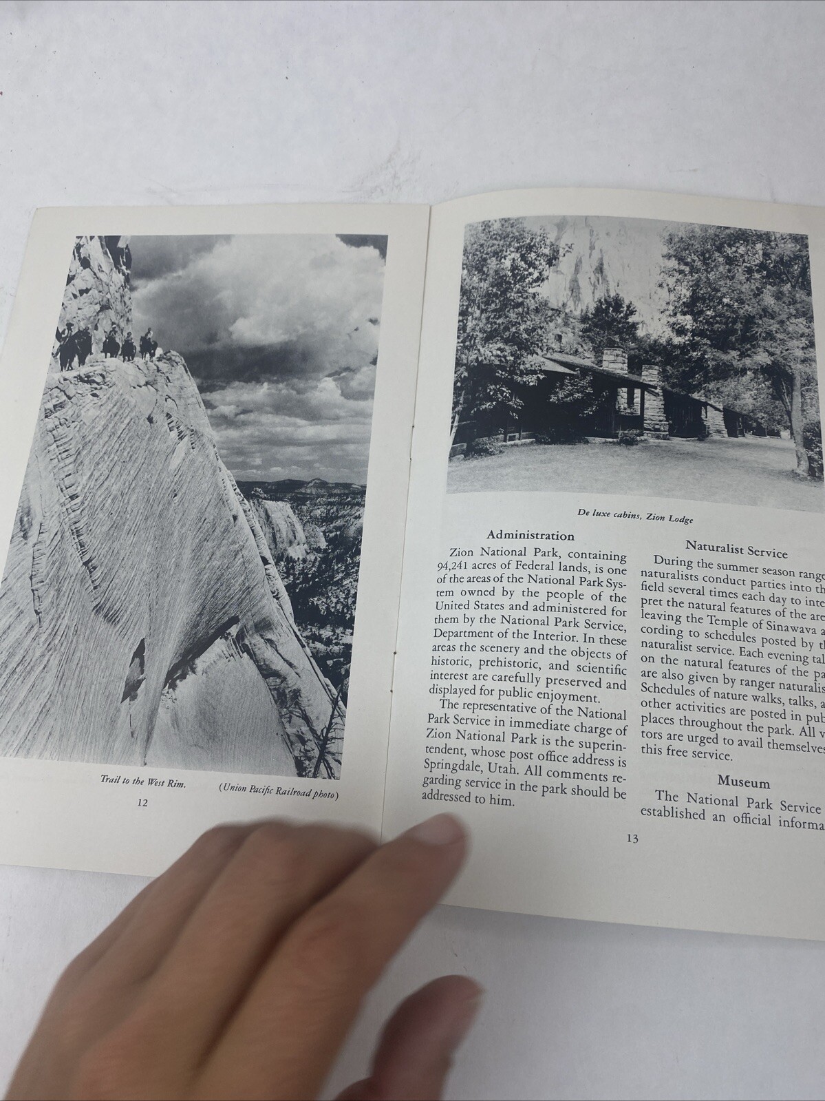 1952 Vintage Zion National Park Utah Booklet Visitor’s Guide