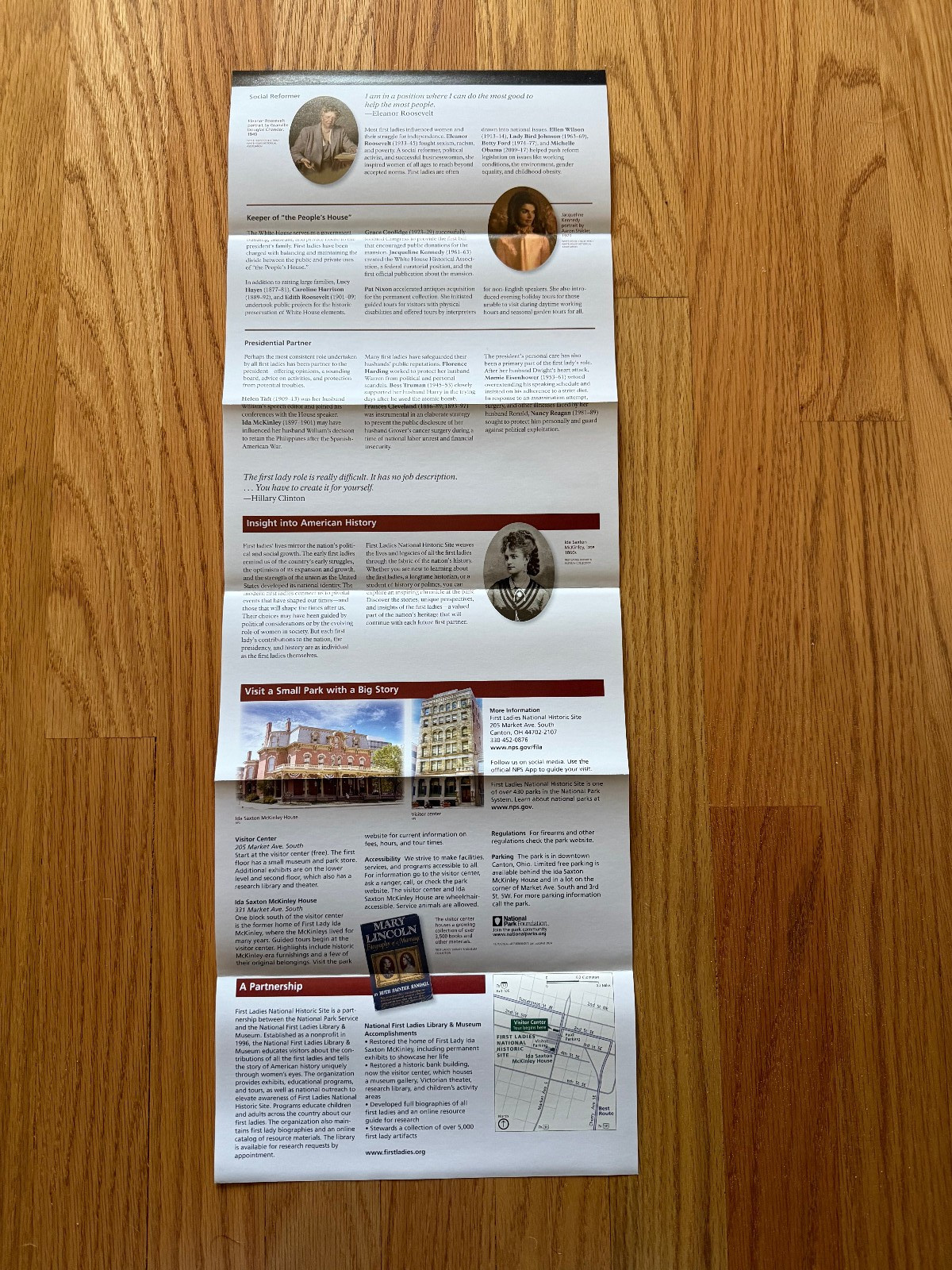 First Ladies National Historic Site National Park Service Brochure 2024