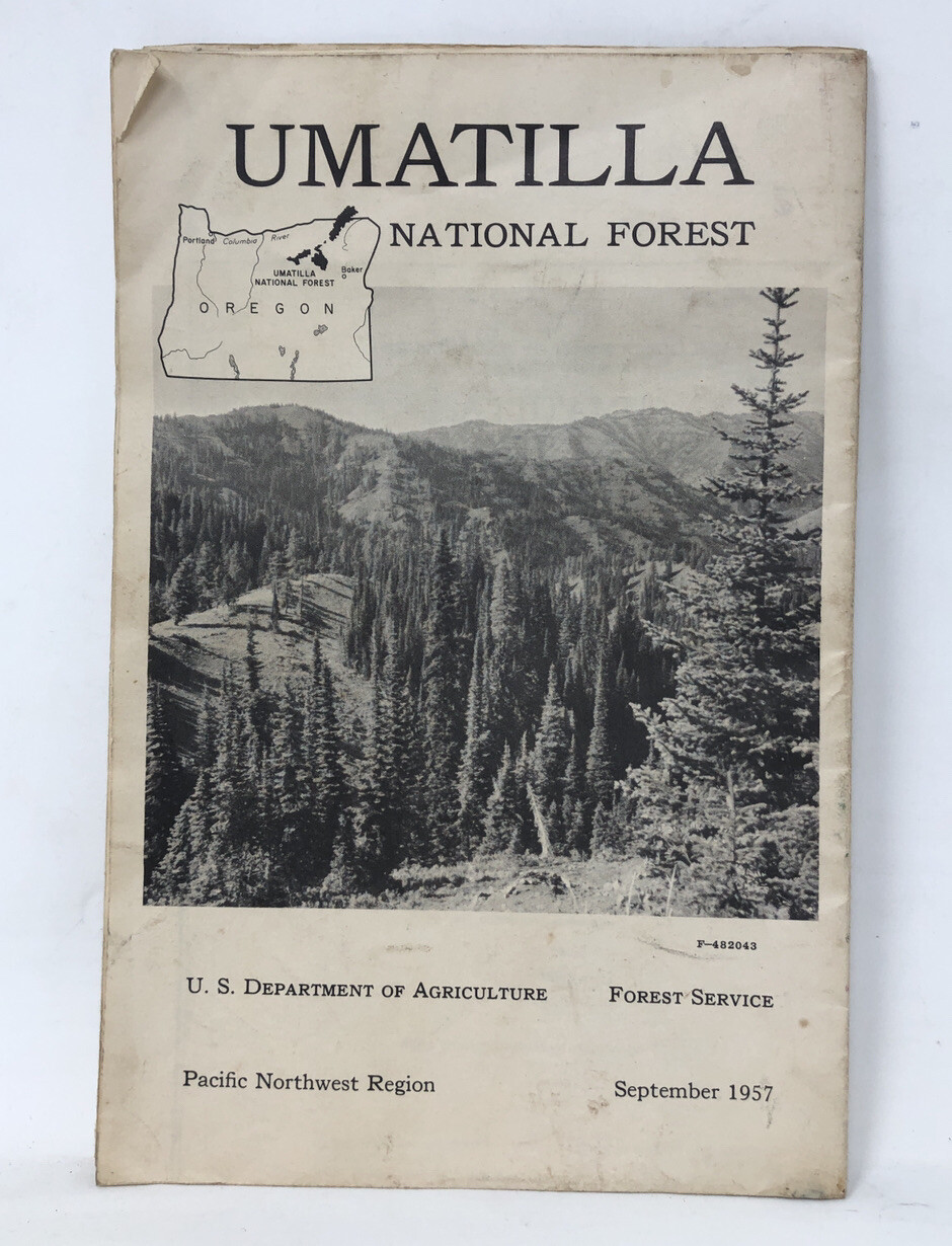 VTG Umatilla National Forest Service Map Brochure 1957 US Dept of Argiculture