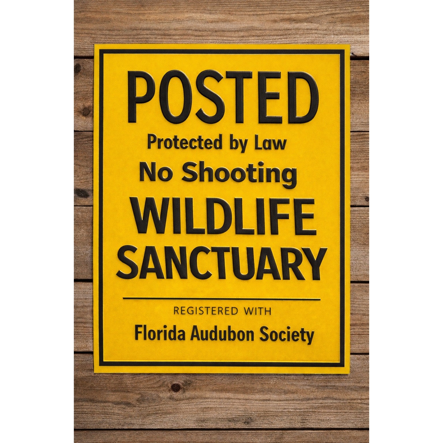 No Shooting Wildlife Sanctuary Florida Audubon Society Sign Nature Hike Trail