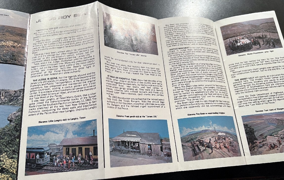 Vintage Judge Roy Bean Lawman 1976 Austin Texas Museum Historic Pamphlet