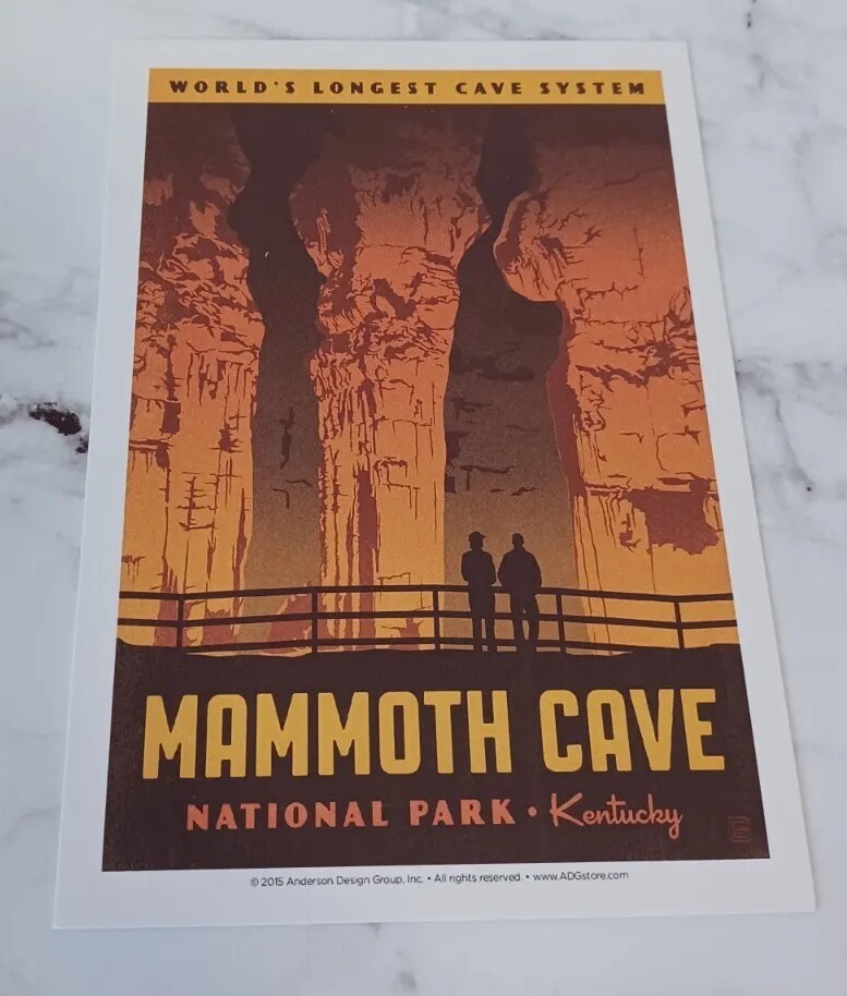 Mammoth Cave National Parks 100th Anniversary Illustrated Print Post Card