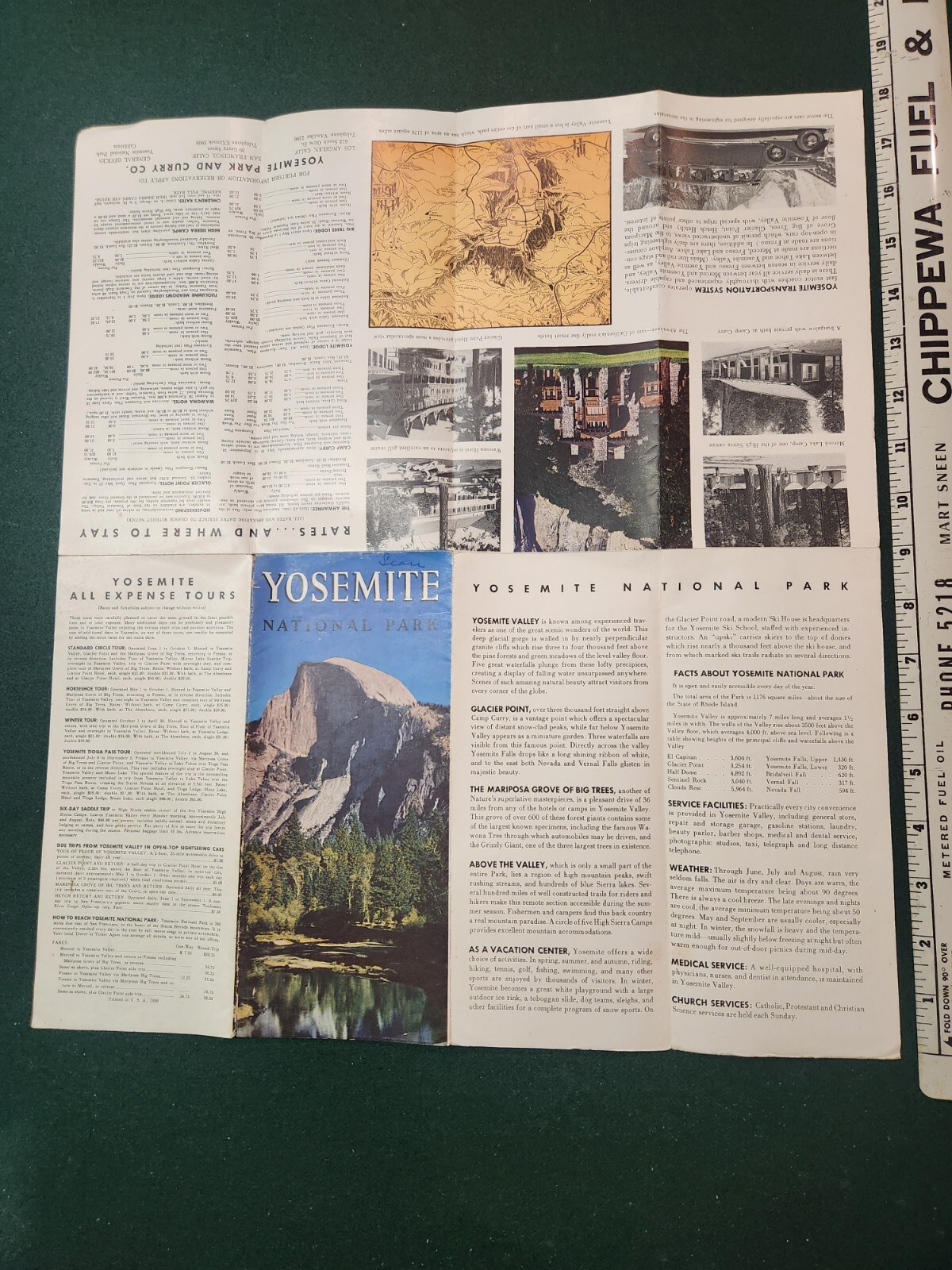1939 YOSEMITE NATIONAL PARK CALIFORNIA CA TRAVEL PARK TRIPS TOURS BROCHURE