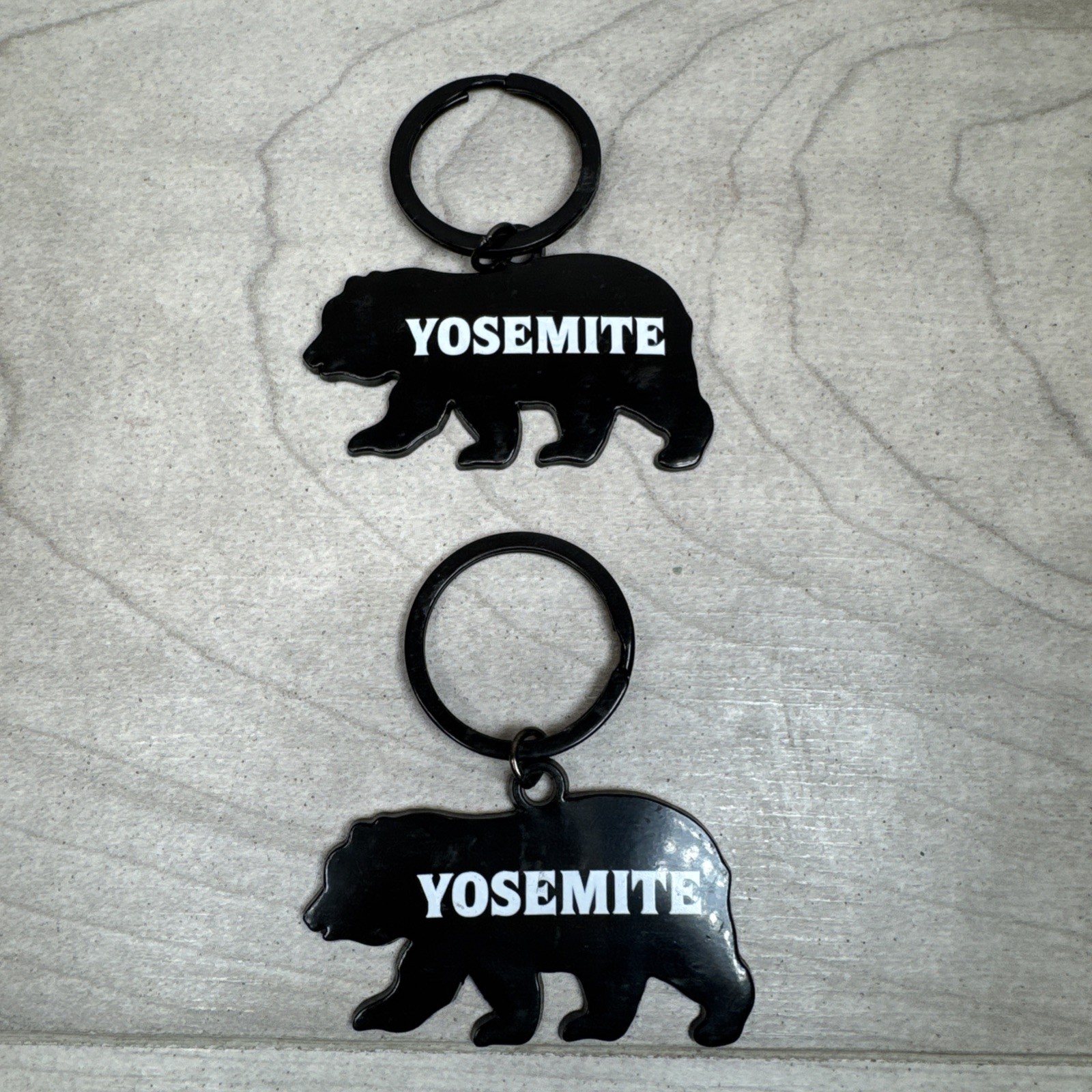 Yosemite National Park Black Bear Metal Cut Out Keychain Keyring Set Of 2 Pair