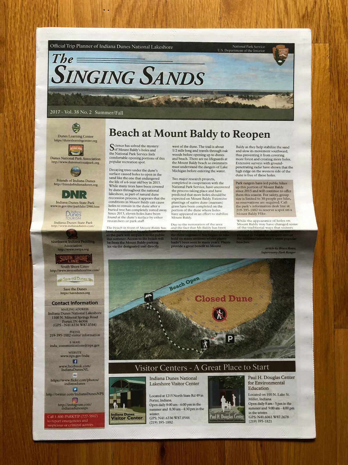 Indiana Dunes National Lakeshore National Park Newspaper Summer/Fall 2017