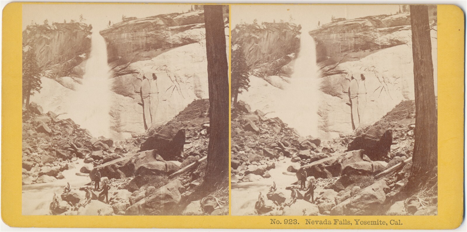 1870 Nevada Falls Yosemite California Kilburn Brothers Stereoview Photograph 923
