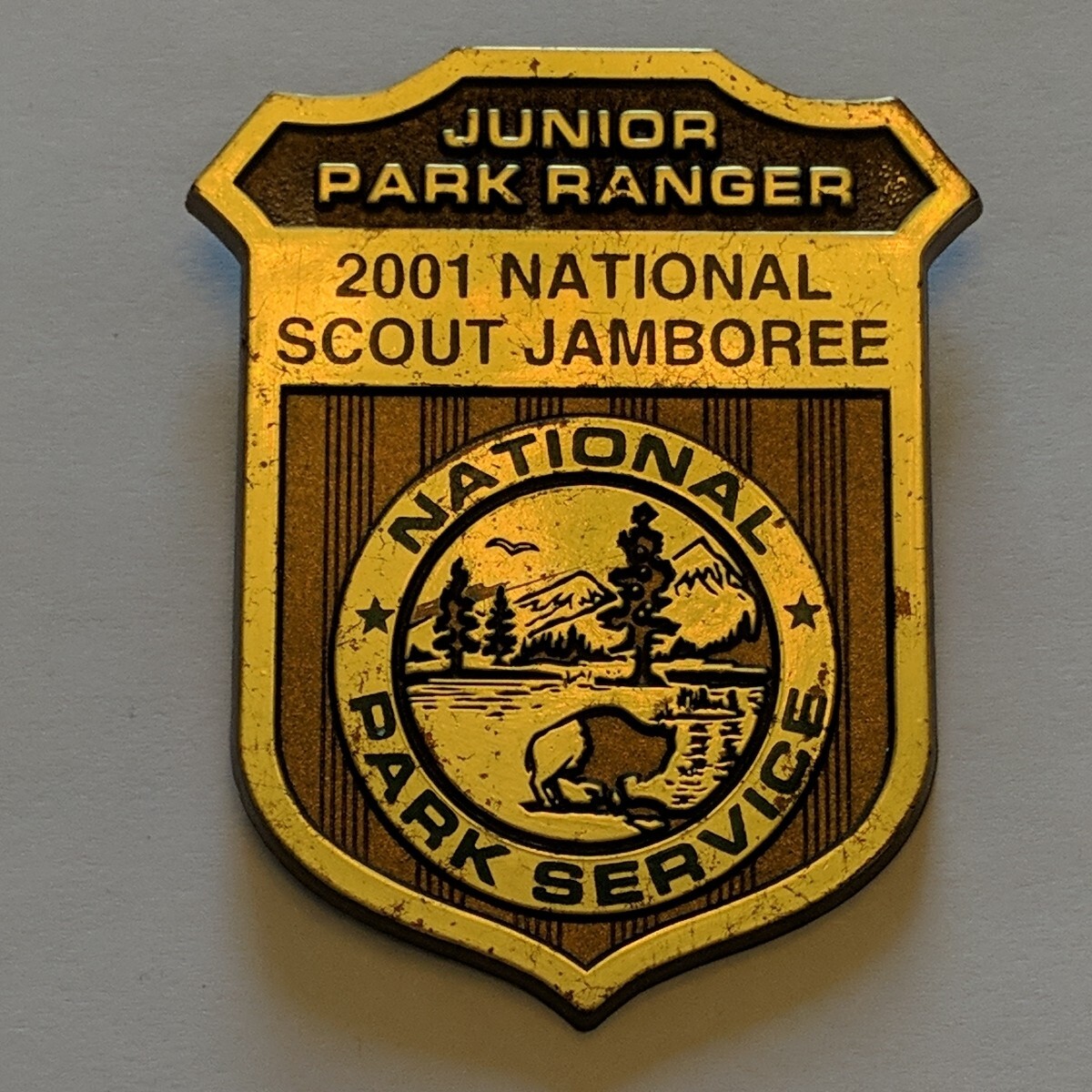 2001 National Scout Jamboree Park Service Badge Junior Park Ranger Pin Plastic