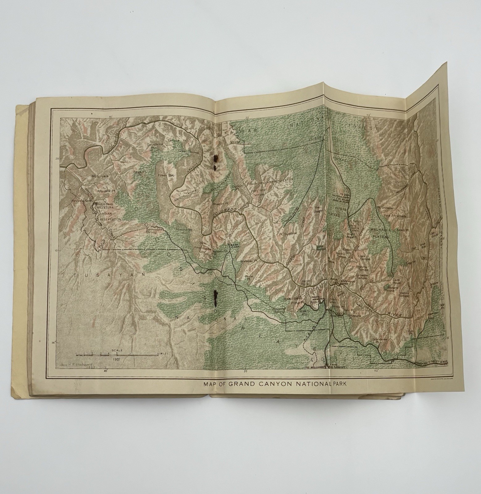 1931 Grand Canyon Department of the Interior Travel Guide Maps and Fred Harvey