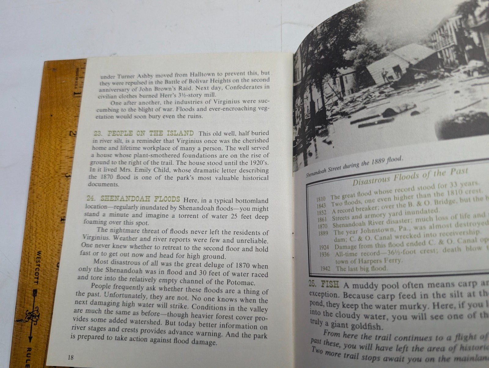 1962 Harpers Ferry WV Virginius Island Trail Guide Booklet w/ Map Civil War NPS