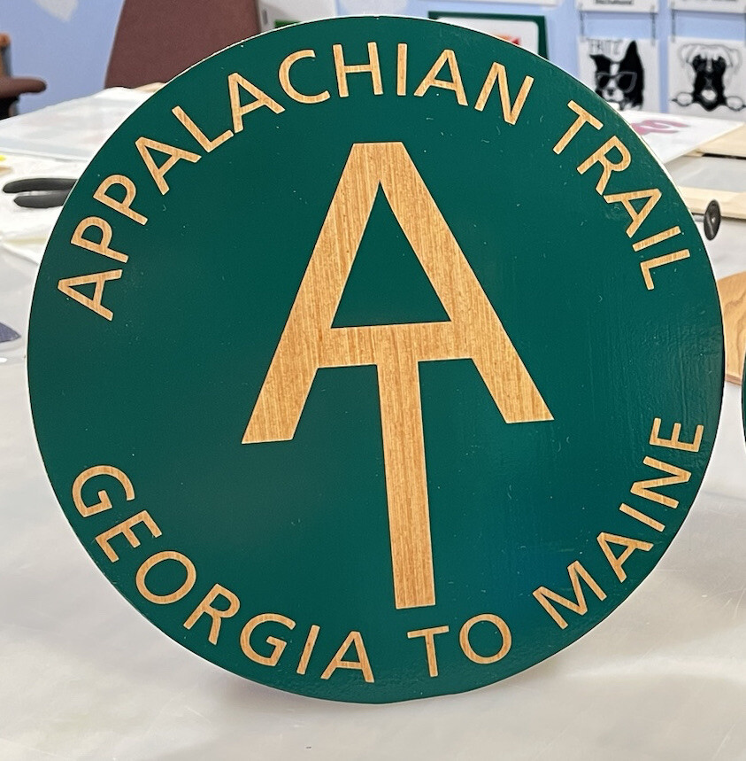 Handmade 10” Appalachian Trail Wood Wall Clock Stained & Poly’d FREE Decal +SHIP