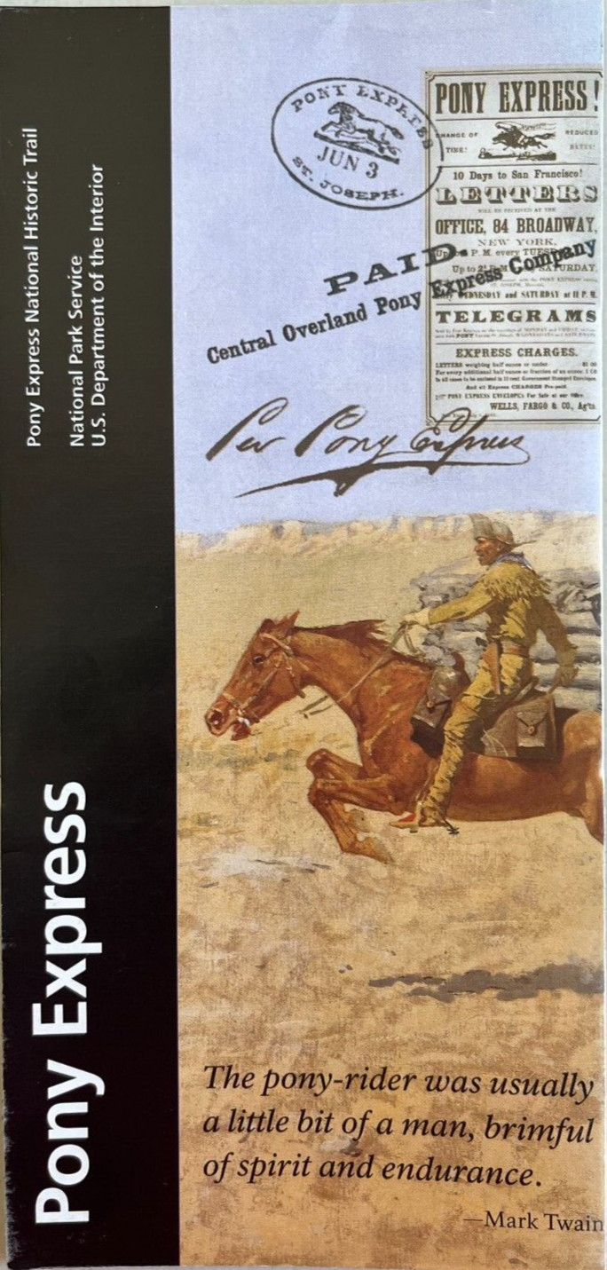 2026 PONY EXPRESS RIDER TRAIL NATIONAL PARK SERVICE UNIGRID BROCHURE/MAP New