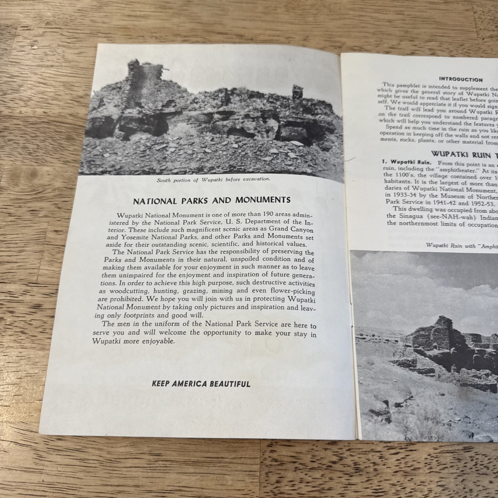 1961 Arizona Wupatki Ruins National Monument Vintage Vacation Guide Booklet
