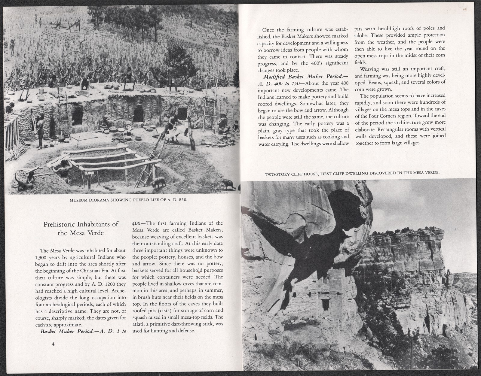 1952 Mesa Verde National Park Colorado Souvenir Booklet