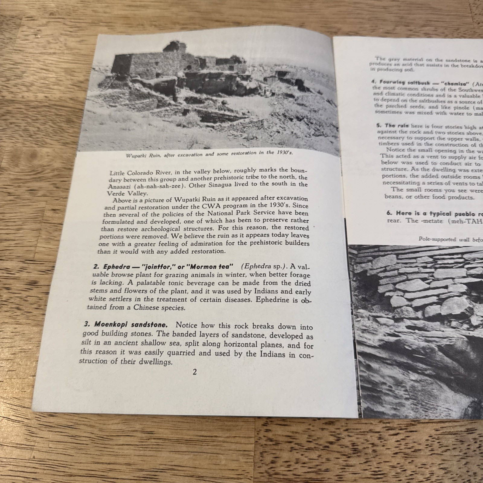 1961 Arizona Wupatki Ruins National Monument Vintage Vacation Guide Booklet