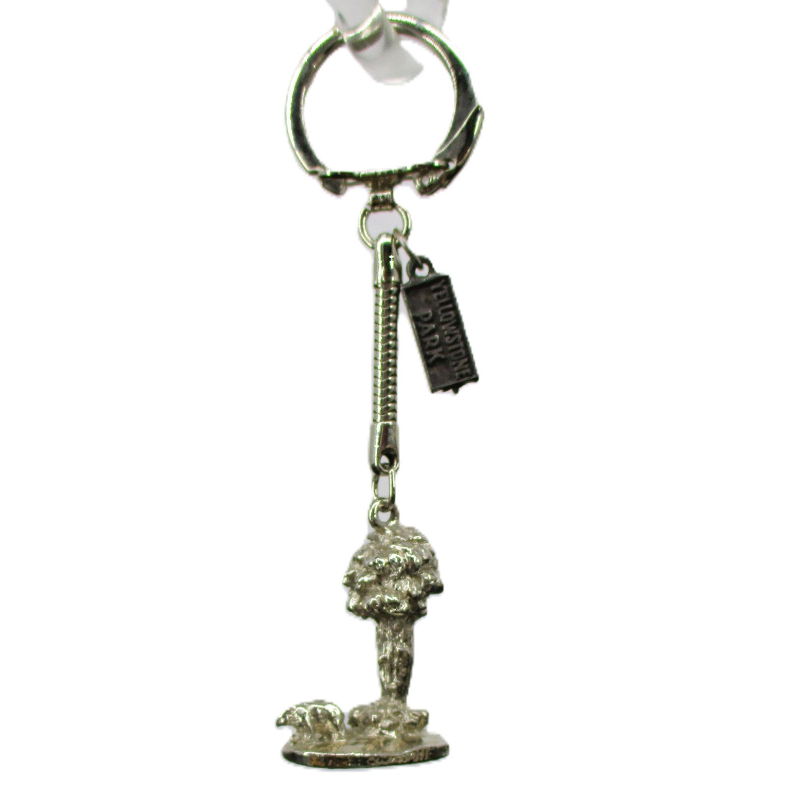 Vintage MAFCO USA Yellowstone National Park Keychain Bear & Tree Souvenir