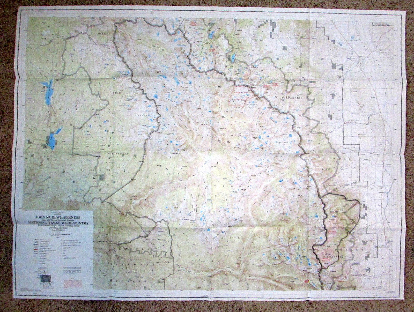 Vintage 1983 Topo JOHN MUIR WILDERNESS North – Central/South Sections FREE SHIP